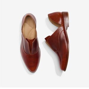 NISOLO Emma dOrsay Oxford 2 Shoe Leather Brandy Brown Slip On Sz 8.5